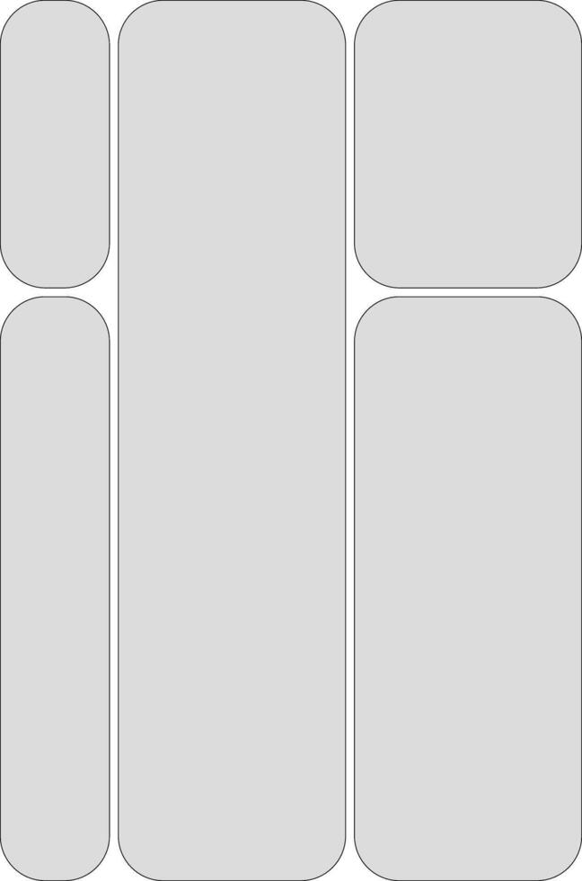 Versatile and minimalist graphic layout featuring multiple rounded rectangular frames, ideal for content placeholders, application interfaces, or modern design templates vector