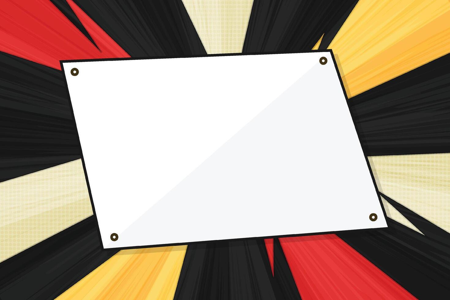 Retro Comic Burst Pattern Background with Blank Box and Halftone Texture vector