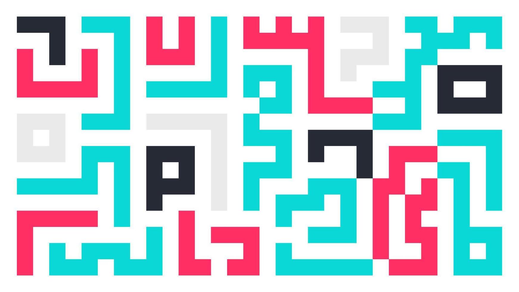 Abstract Geometric Maze Pattern Digital Pixel Maze Background for Technology, Gaming, and Modern Design vector