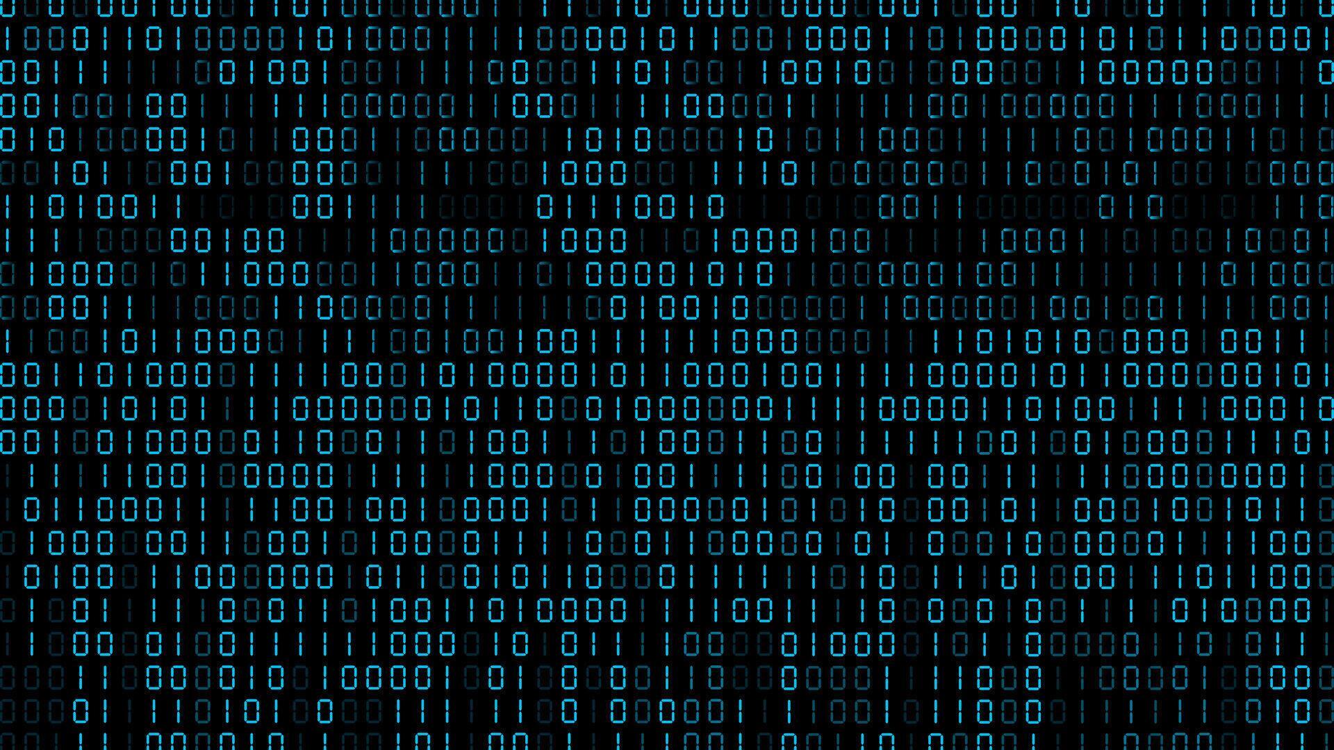 Blue Binary Code Matrix on Black Digital Background 73656919 Vector Art ...