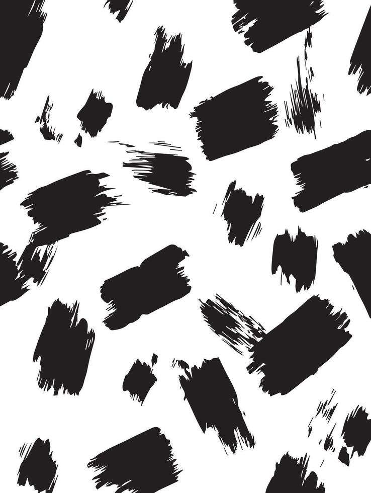 Black and White Abstract Brush Strokes Pattern Seamless Texture for Design Projects vector