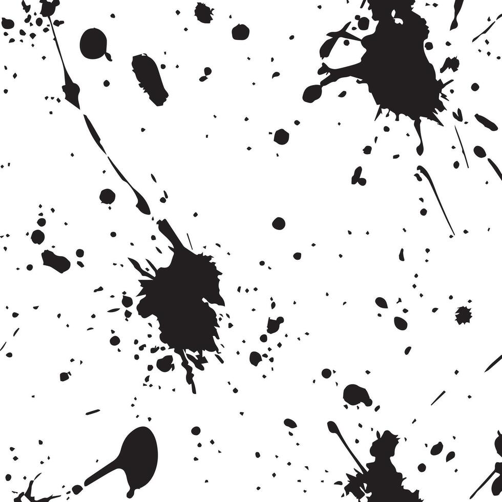 Black Ink Splatter Pattern Seamless Texture for Design Projects vector