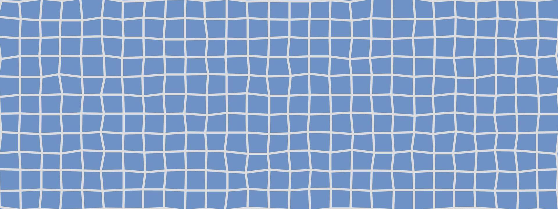 Blue grid pattern wallpaper. Paper notebook lines create squares, blocks with wavy checker texture. seamless school backdrop. Graph sheet design for math education and abstract illustrations. vector