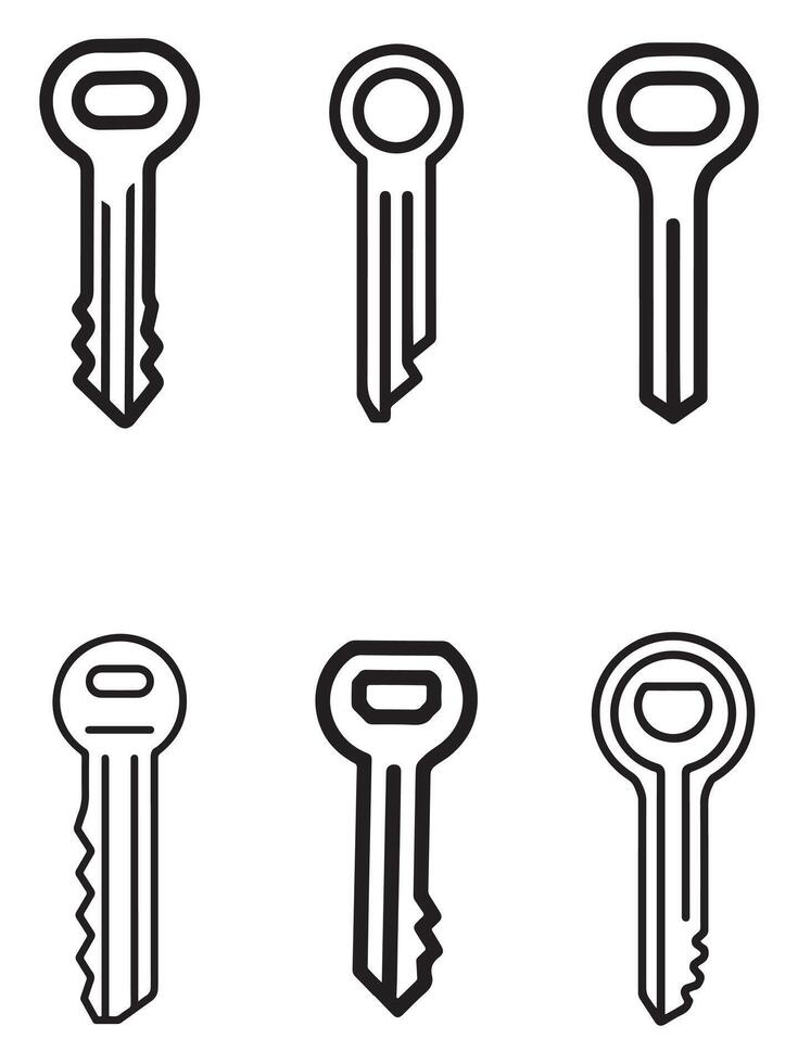 Collection of allen key icons in silhouette style for tool and hardware design vector
