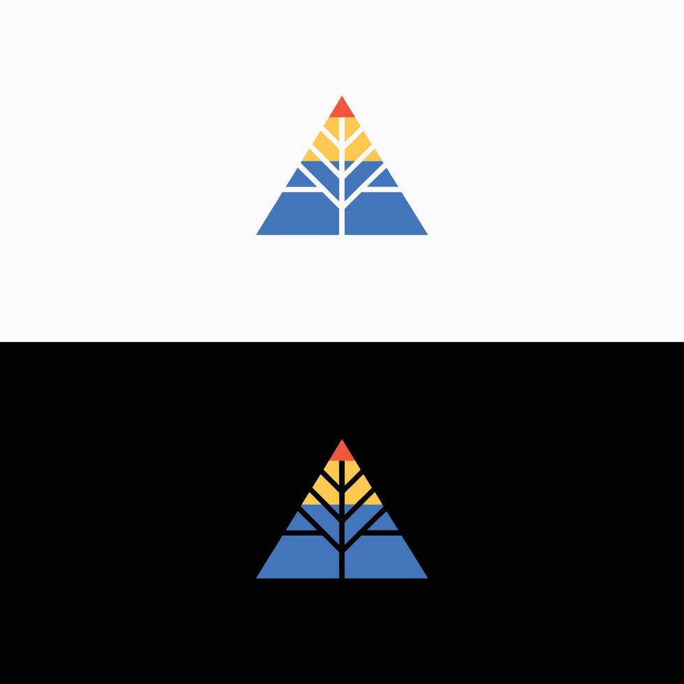 Abstract tree logo design with triangle shape for business and company branding identity concept graphic vector