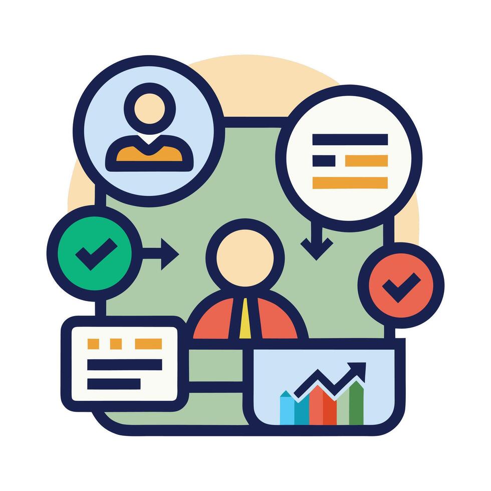 a person is sitting at a desk with a computer and a phone vector