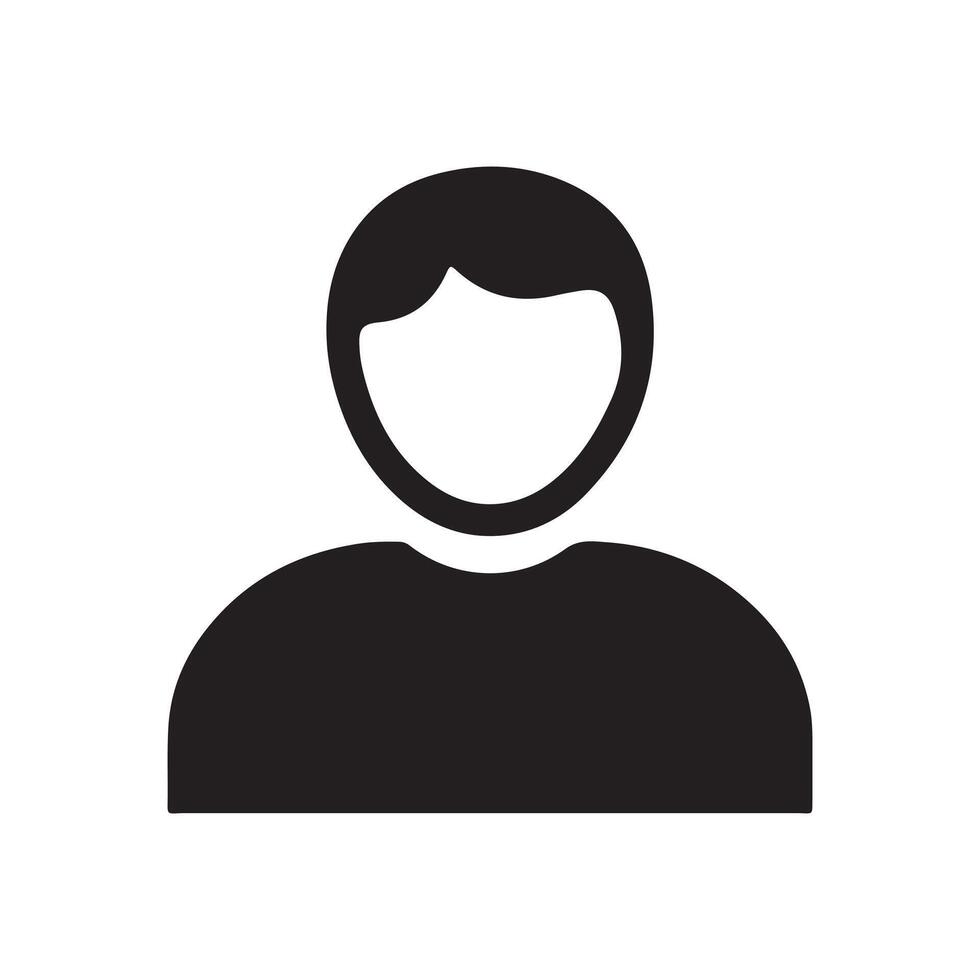 graphic of a generic human avatar, a person symbol for a user interface, member login, and contact identity vector