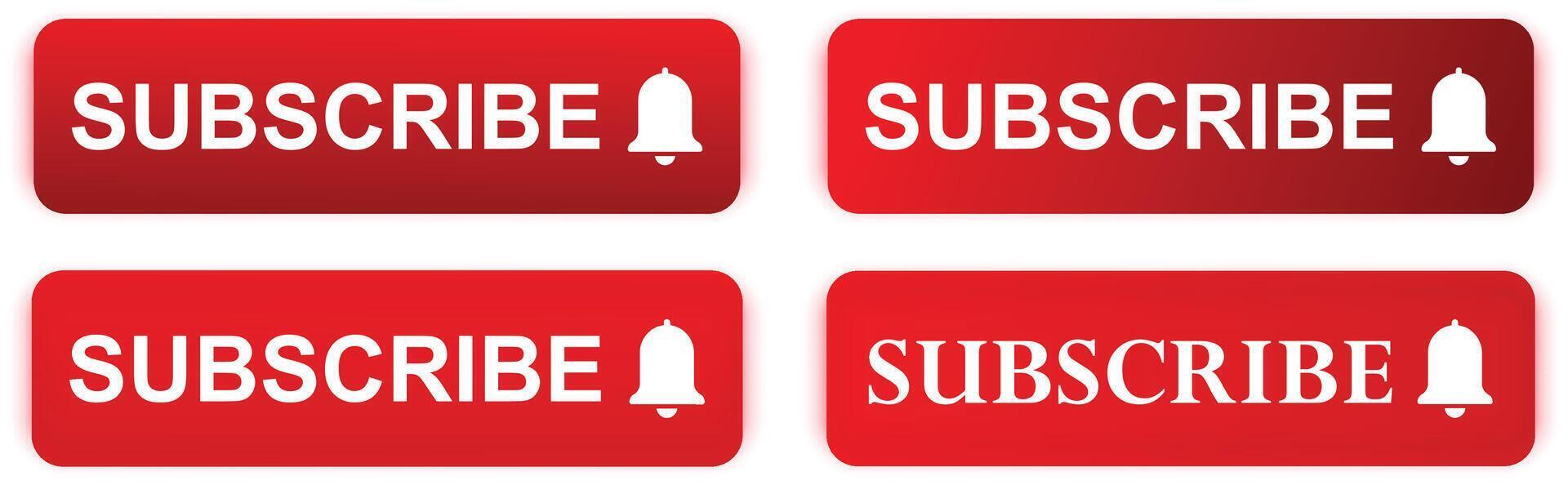 Subscribe Button with Notification Bell vector