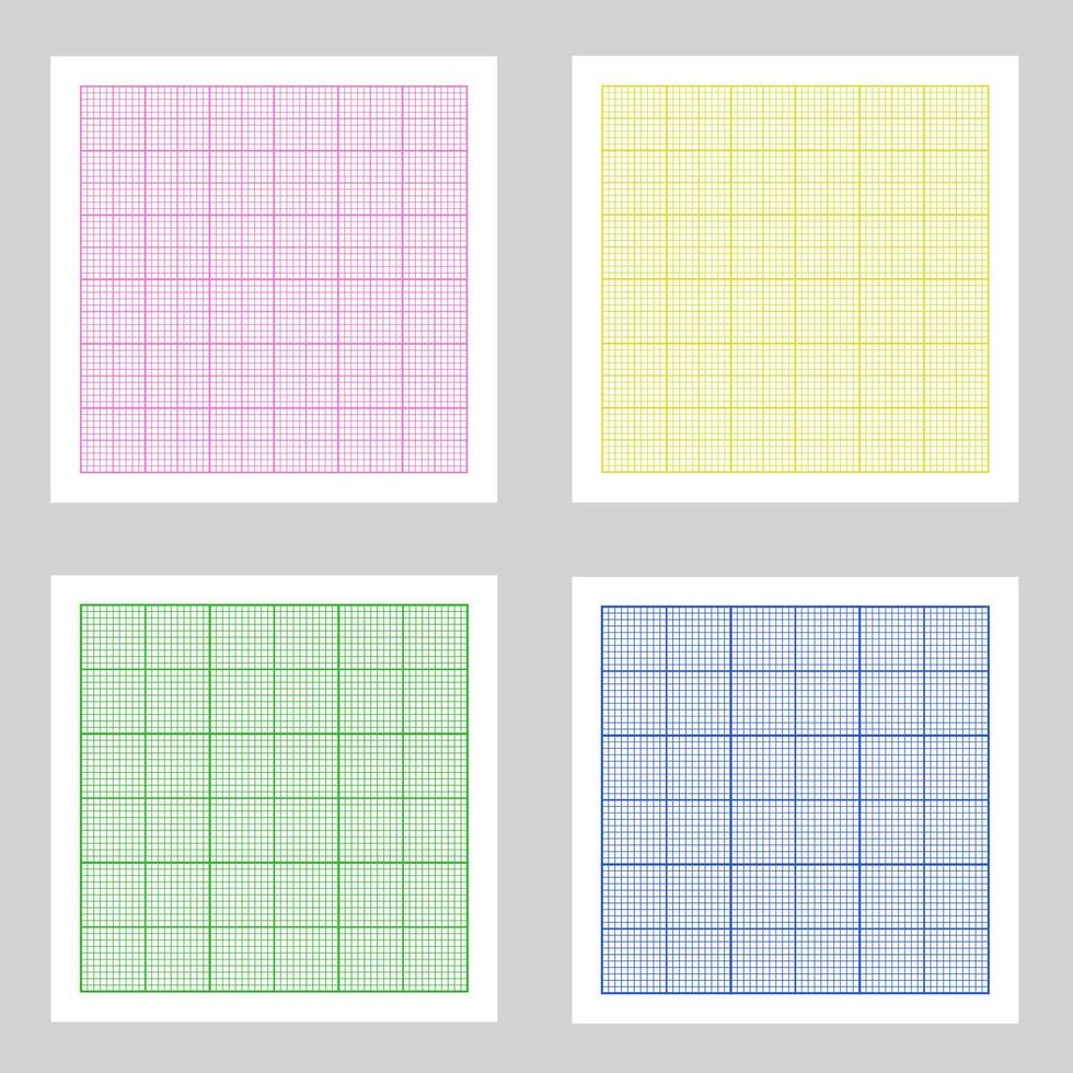 Millimeter Grid Graph Paper Set vector