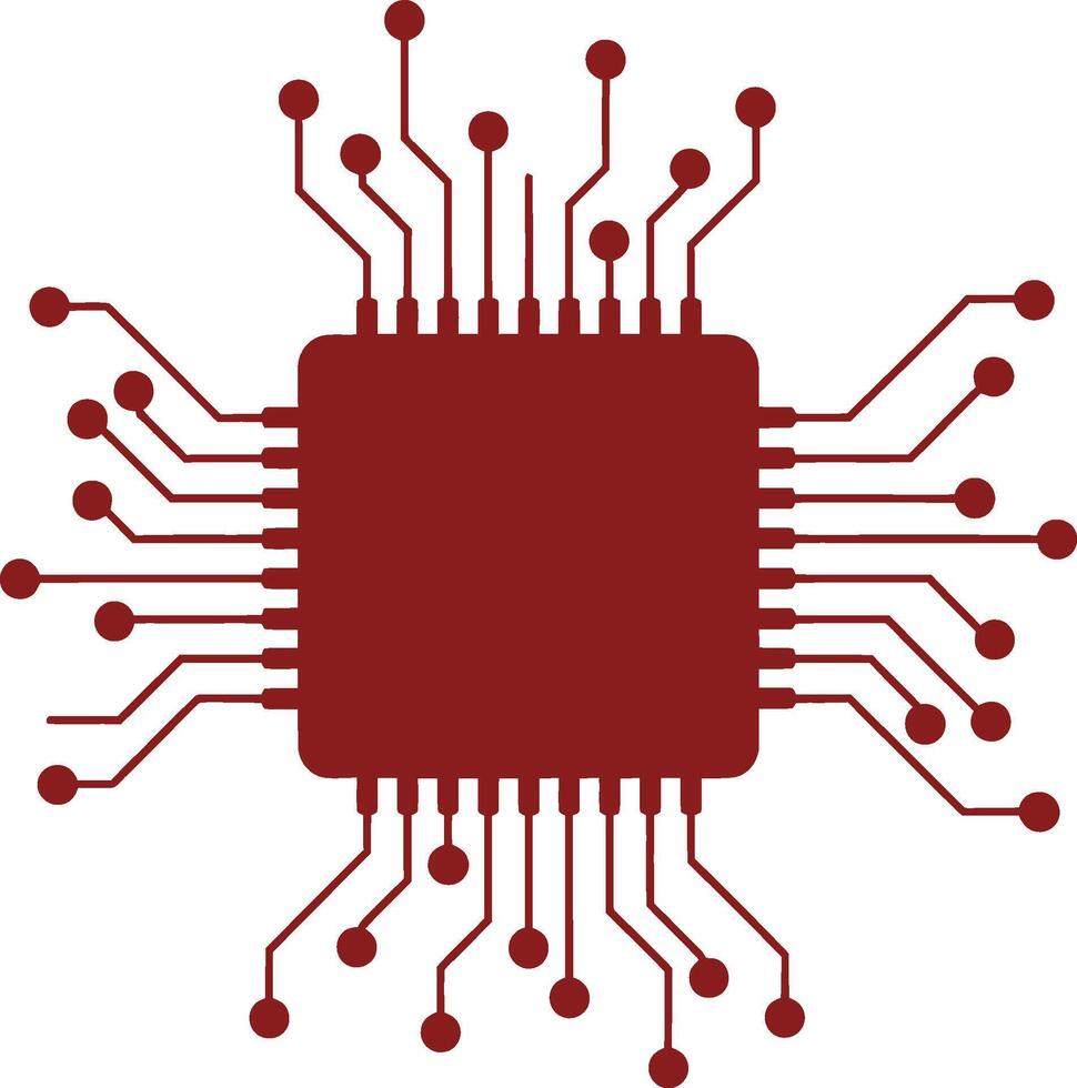 Illustration of artificial intelligence chip for neural network vector
