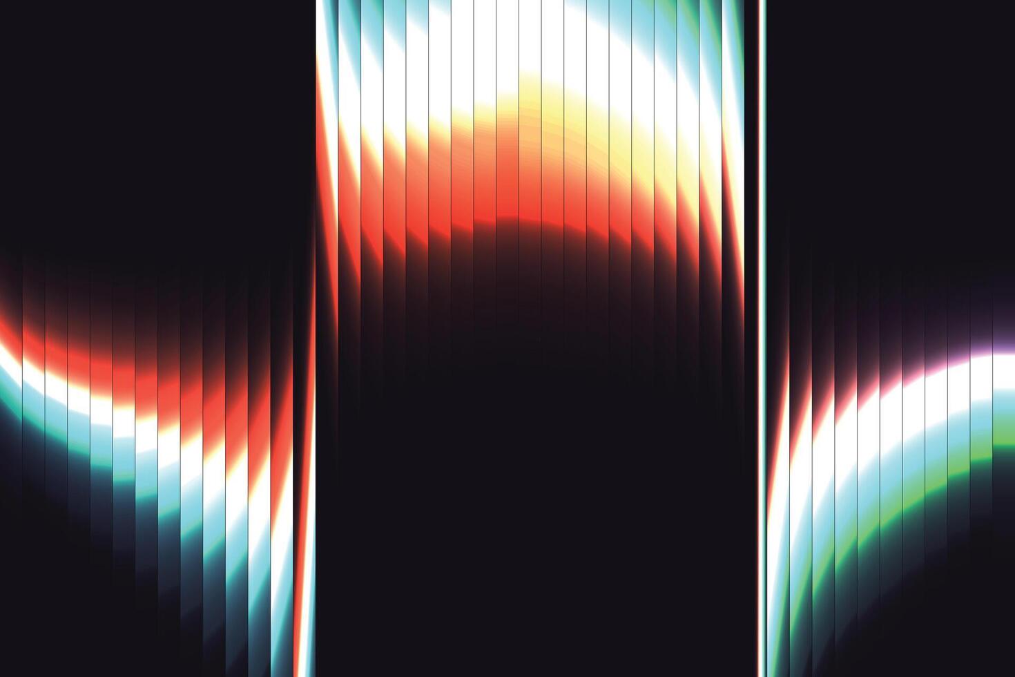 Luminous Neon Gradient Ribbed Reflection Abstract Background vector