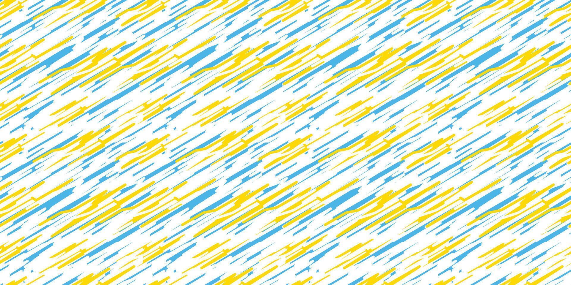Vibrant Blue and Yellow Hand Drawn Diagonal Lines Seamless Pattern. pattern line. Dynamic Yellow and Blue Abstract Rain Effect Digital Paper. Abstract Scribble or Hatching Repeat Background vector