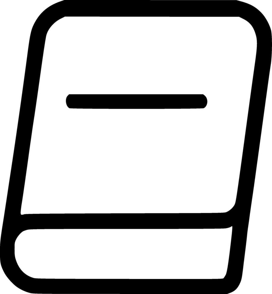 An outline icon representing a closed book, textbook, restaurant menu, or a thick file folder for storage vector