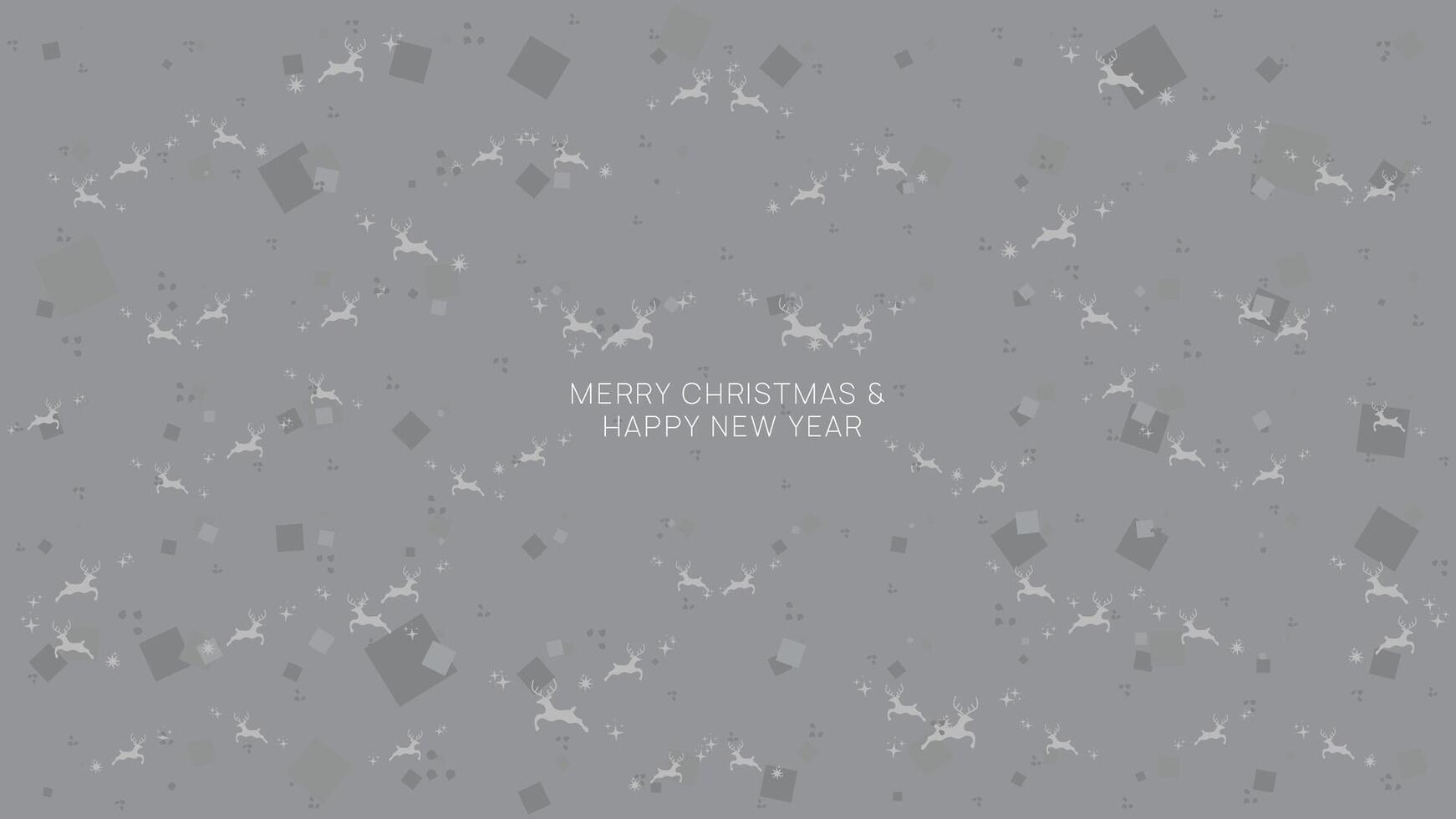 Minimalist Gray Christmas Reindeer Pattern Background with Soft Snowflakes and Abstract Geometric Shapes for Holiday Greeting Card and New Year Celebration Design vector