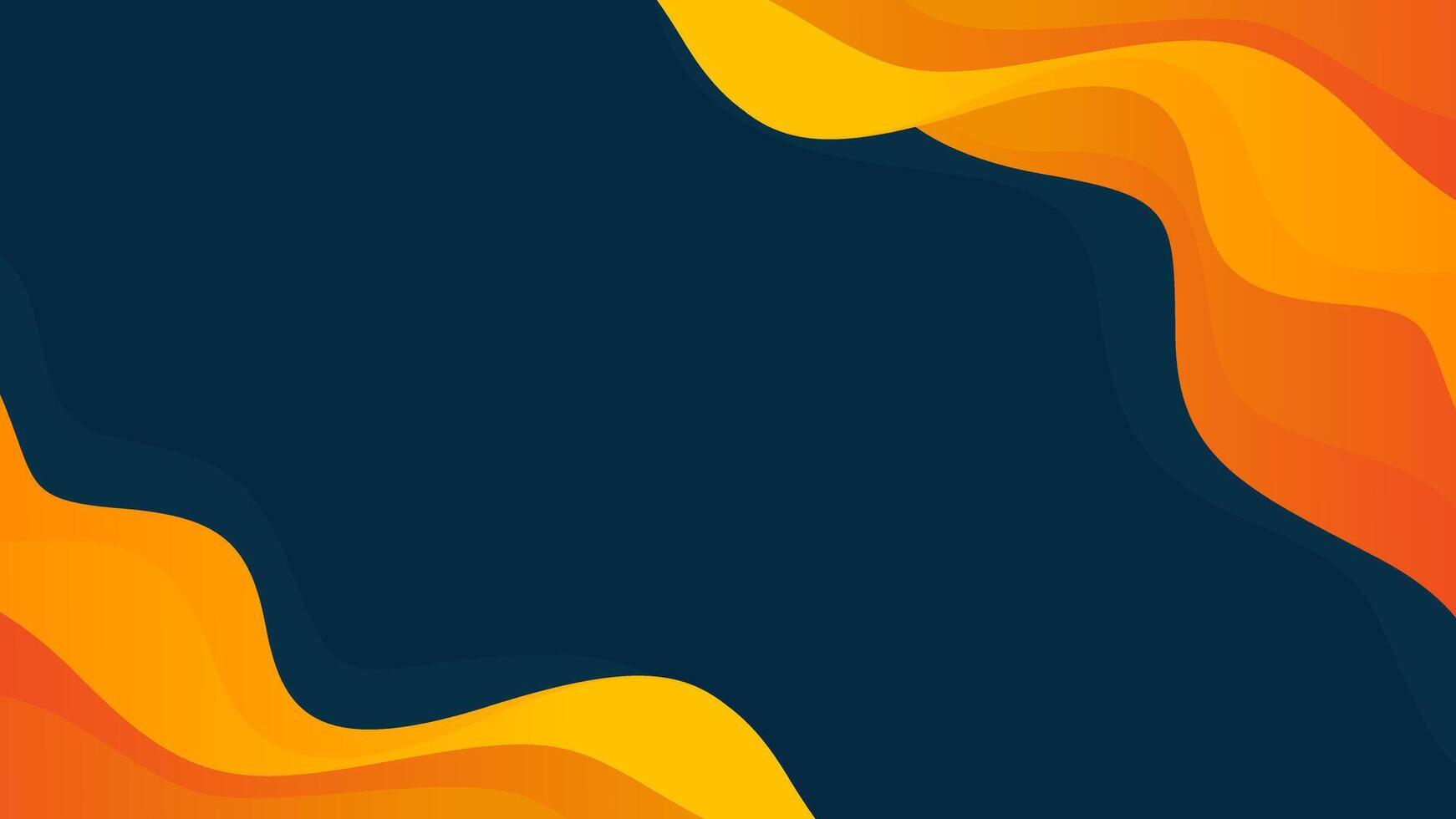 Abstract orange and dark blue fluid wave background. Modern gradient dynamic wallpaper. Template banner background for sales, ads, business, presentations, websites, pages, and more vector