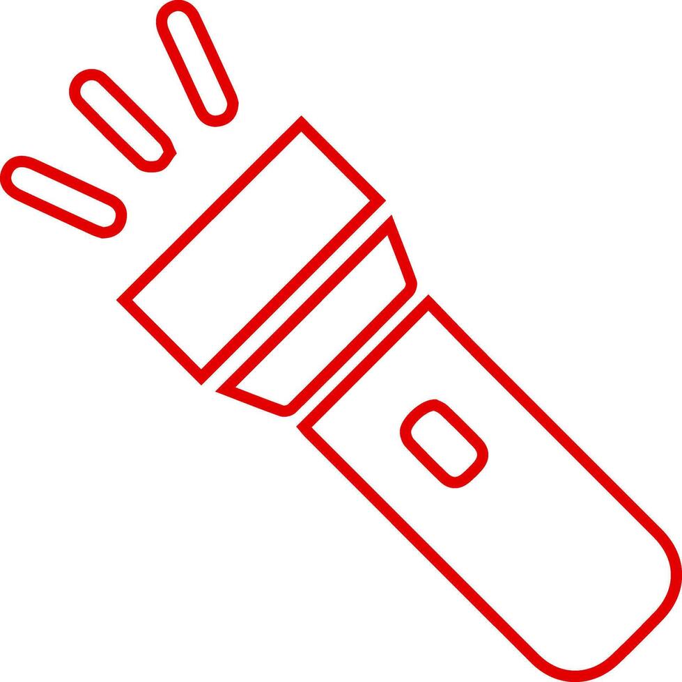 Flashlight Beam Light Torch Equipment Portable Illumination Device Outline vector