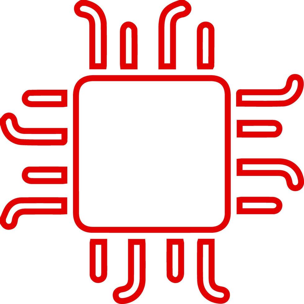 Processor Chip Outline Icon Simple Electronic Microchip Technology Concept vector