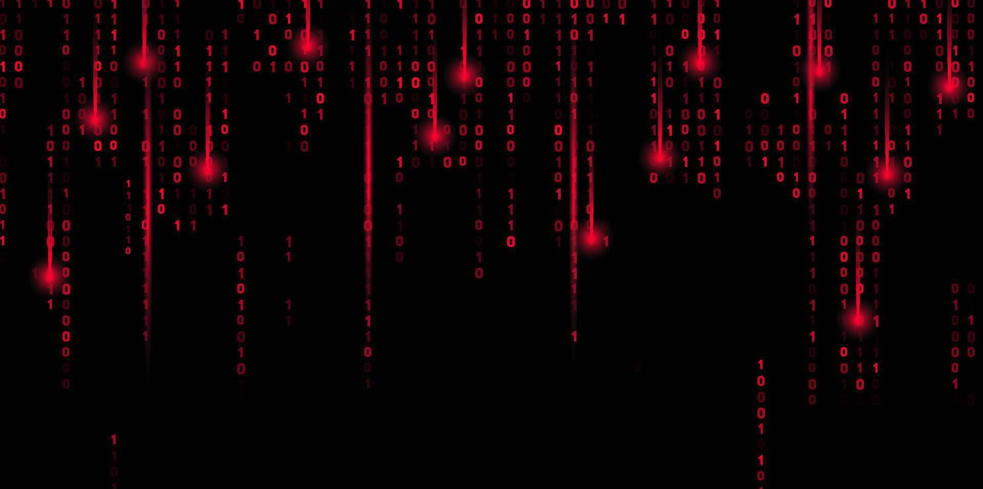 Abstract Red Digital Matrix Cybersecurity Technology Background vector