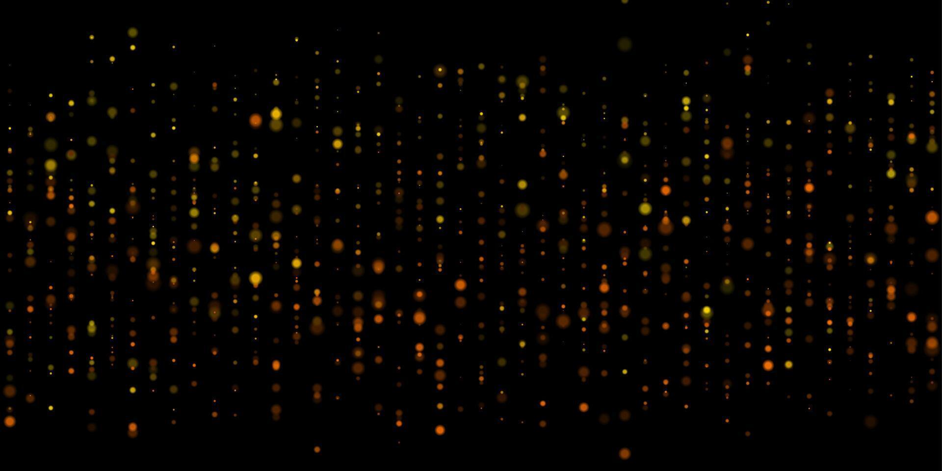 Orange shiny sparkling particles abstract futuristic background vector