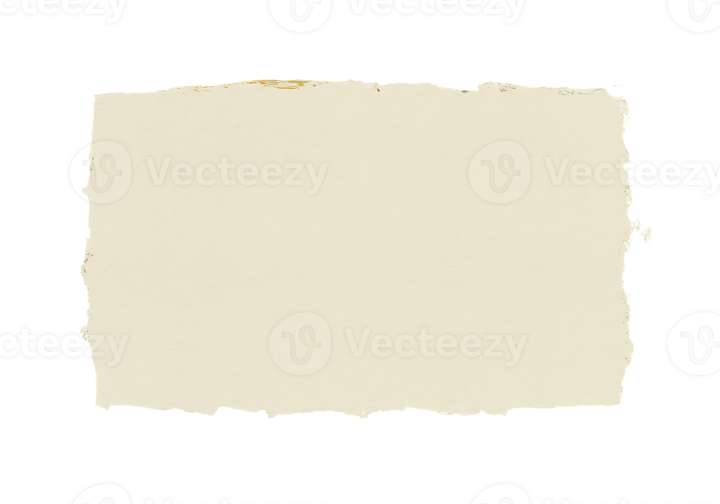 Plain textured paper fragment with torn edges isolated on a transparant background for design mockups png