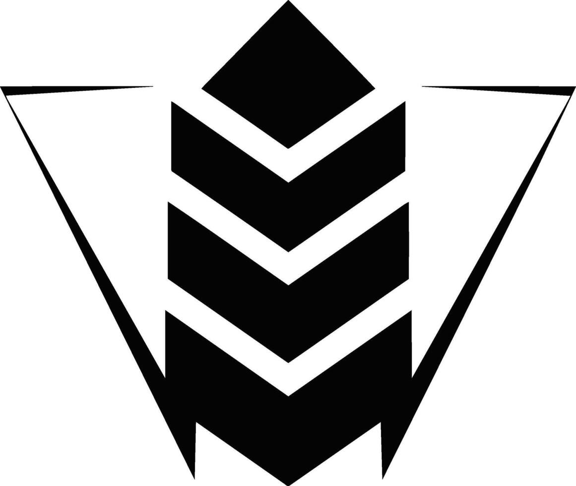 resumen geométrico logo diseño con hacia arriba señalando flechas y triangular elementos. vector