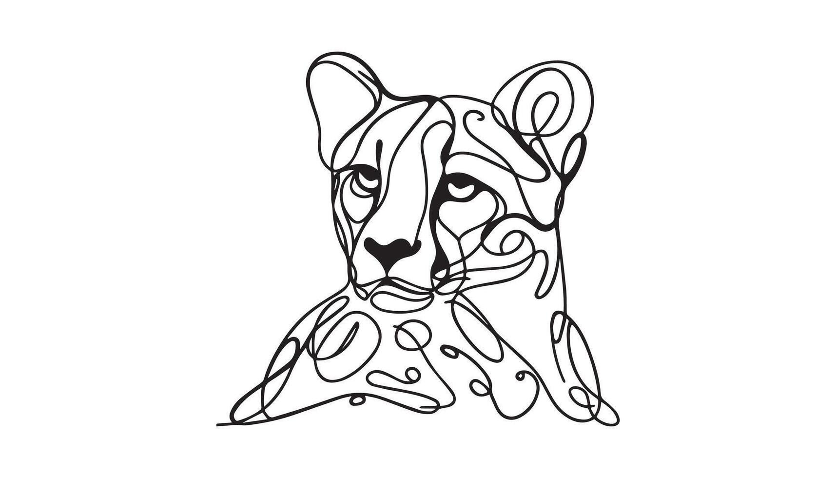 ead with a patterna drawing of a cheetah h vector
