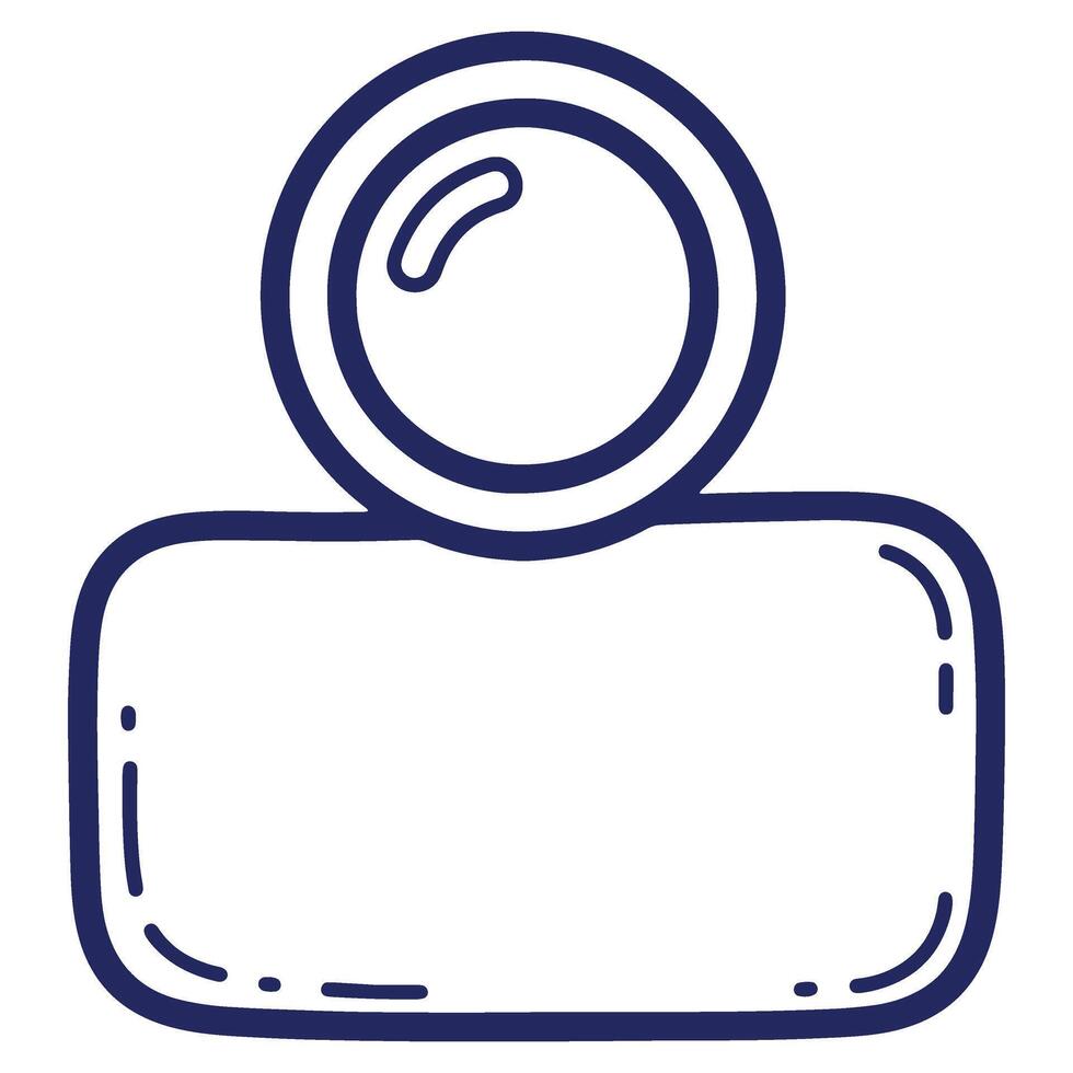 Doodle Contact Icon with Circle and Rectangle Shape for Website or Mobile App Design vector