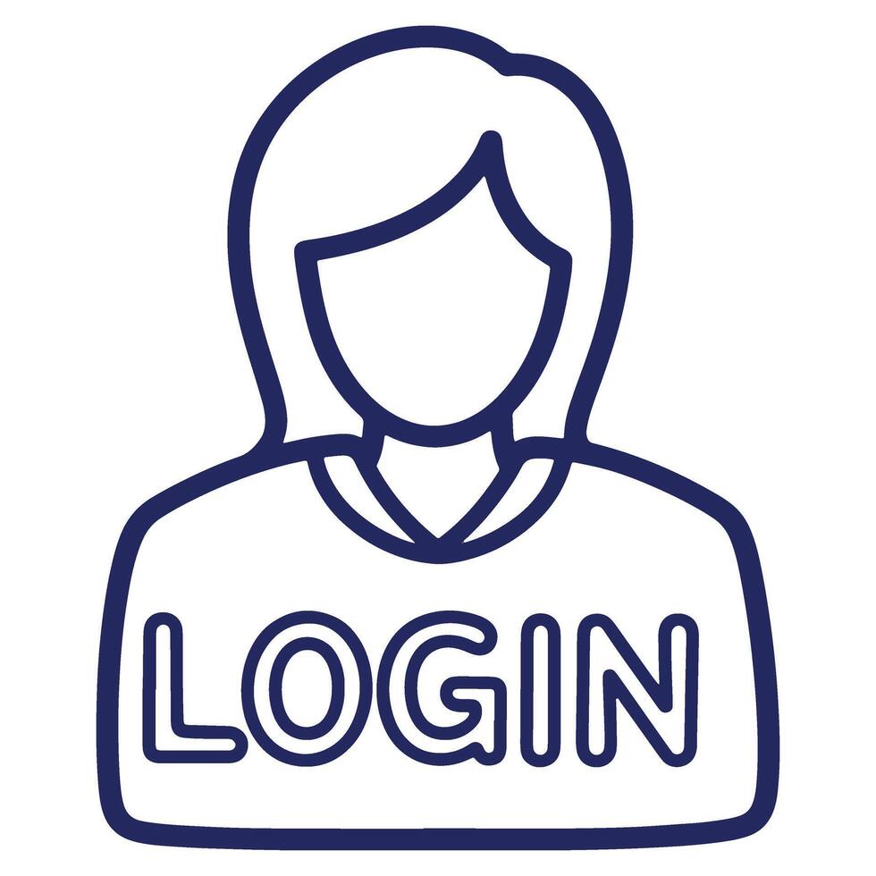 Woman Avatar Icon with Login Text for Website Security and Access Management for a Safe User Experience vector