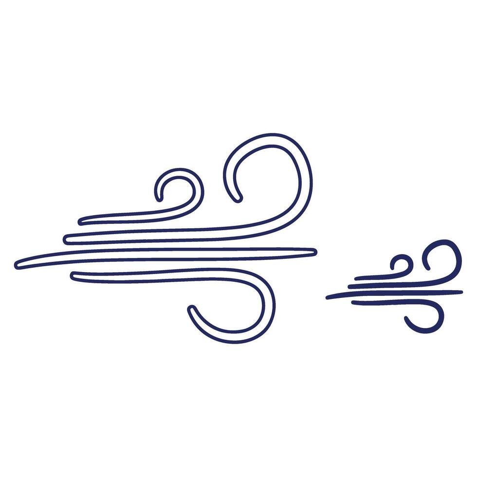 Stylized Wind Illustration with Swirling Lines and Dynamic Movement Depicting a Natural Phenomenon Design Element vector