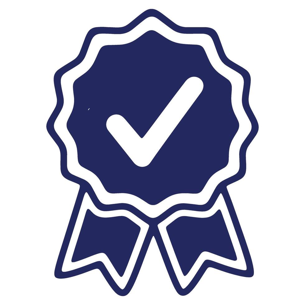 Quality Assurance Seal of Approval with Ribbon and Checkmark Symbolizing High Standards and Reliability vector