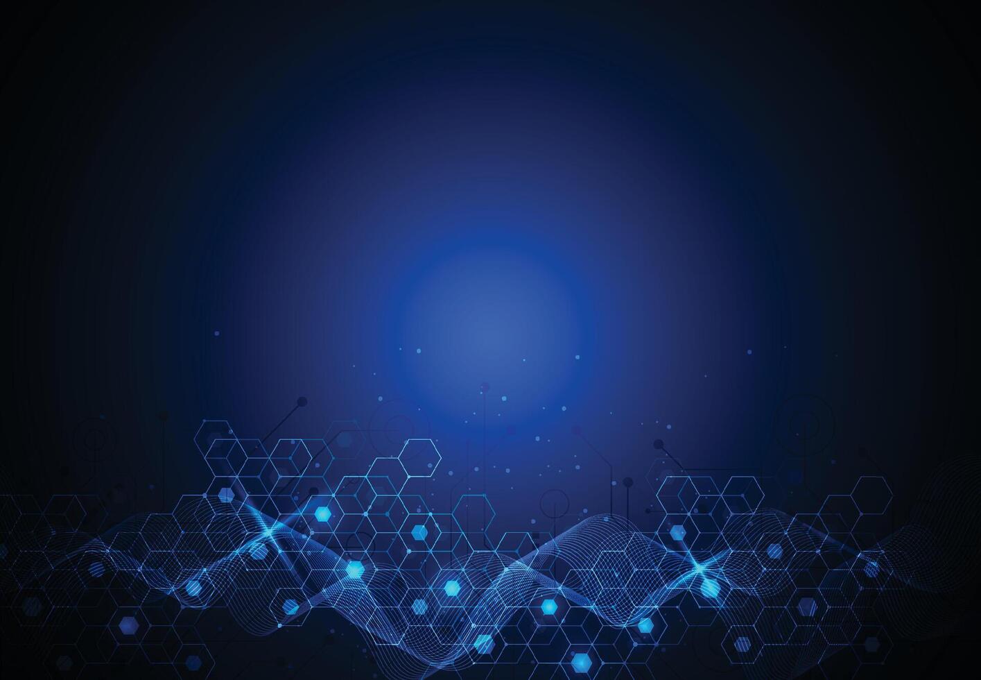 Abstract hexagonal molecular structures in technology background and science style. Medical design. vector