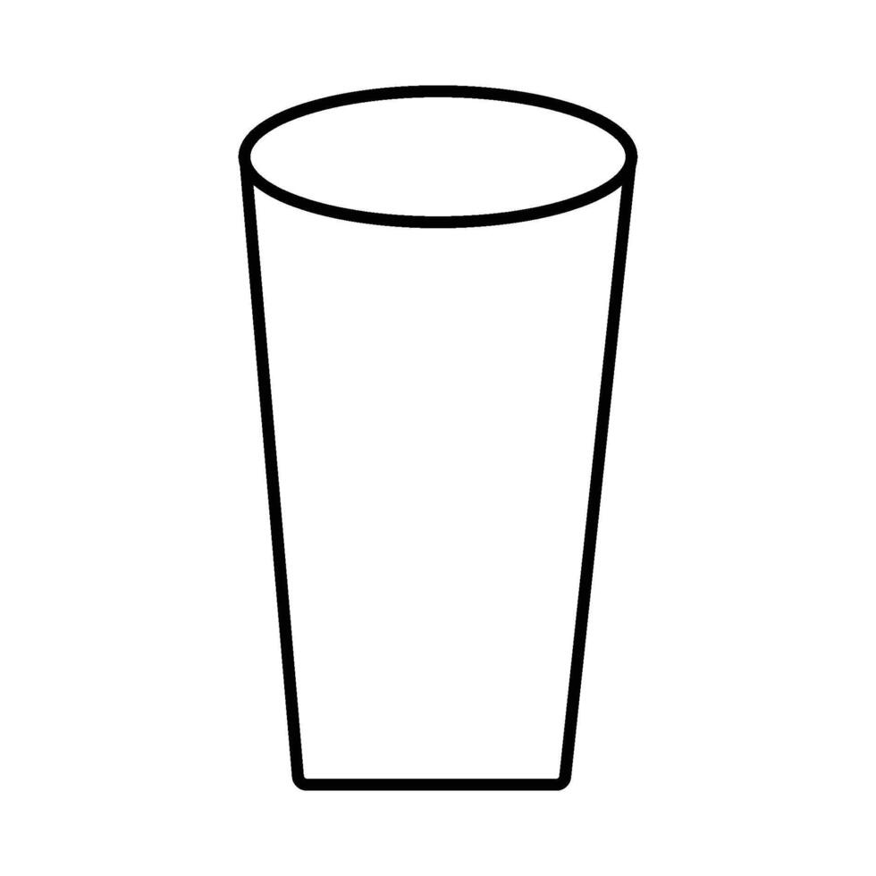 Simple line art illustration of an empty drinking glass, a common kitchen utensil, perfect for design projects and visual content vector