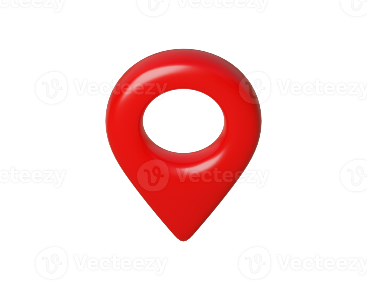3d Red Map Pin and Geolocation Marker for Navigation Apps, Maps, GPS, and Location services. Location pin icon. Isometric view from above. 3d render. png