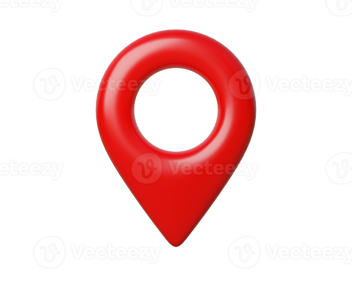 3d Red Map Pin and Geolocation Marker for Navigation Apps, Maps, GPS, and Location services. Location pin icon. 3d render. png