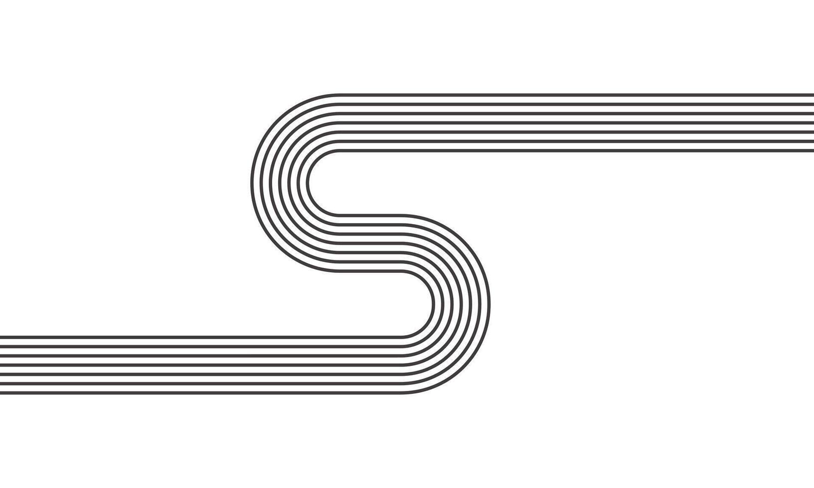 Abstract curved line design forming a smooth, flowing shape, representing continuity, direction, and artistic expression vector