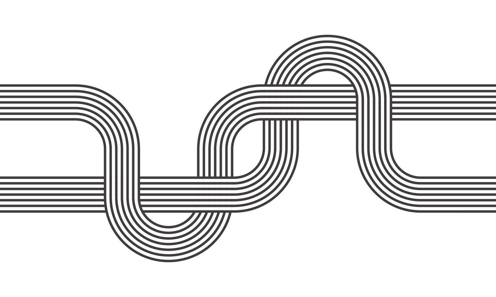 Abstract design featuring interwoven curved lines, representing connection, continuity, and creative flow vector