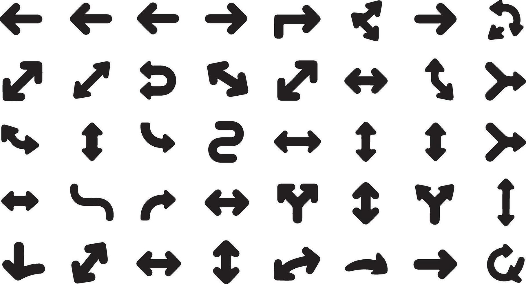 A set of arrows that are all pointing in different directions vector