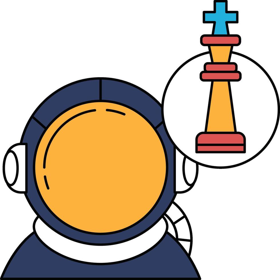 A man in a spacesuit is thinking about a chess game vector