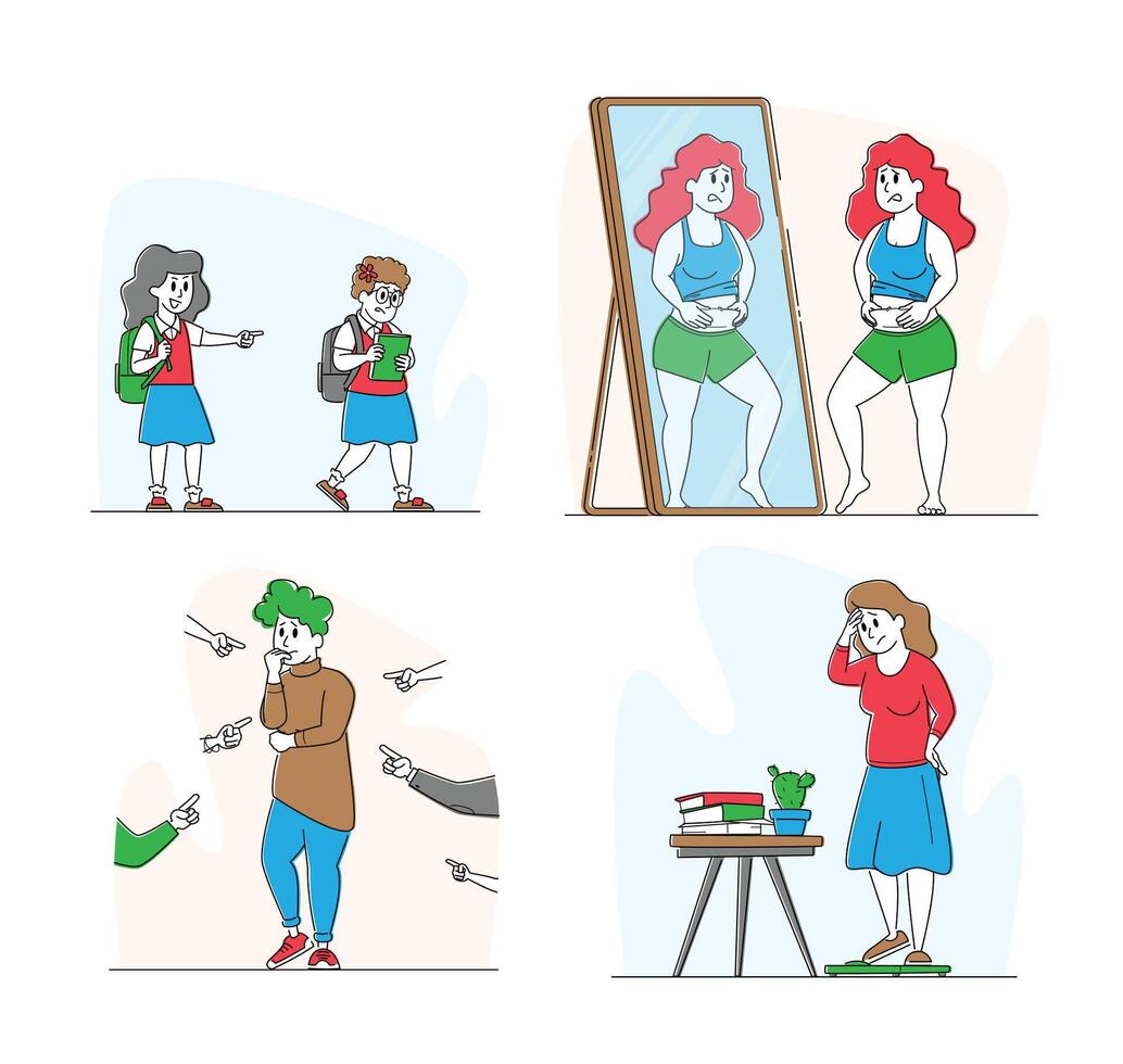 Illustration of body image issues vector