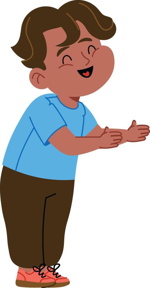 Smiling Boy Clapping Hands vector