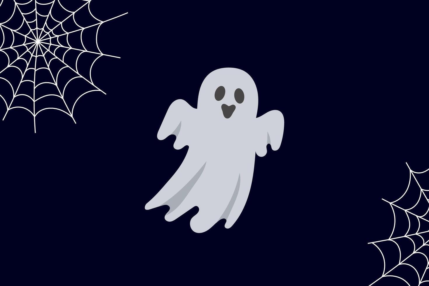 A ghost with a spider web in the background vector