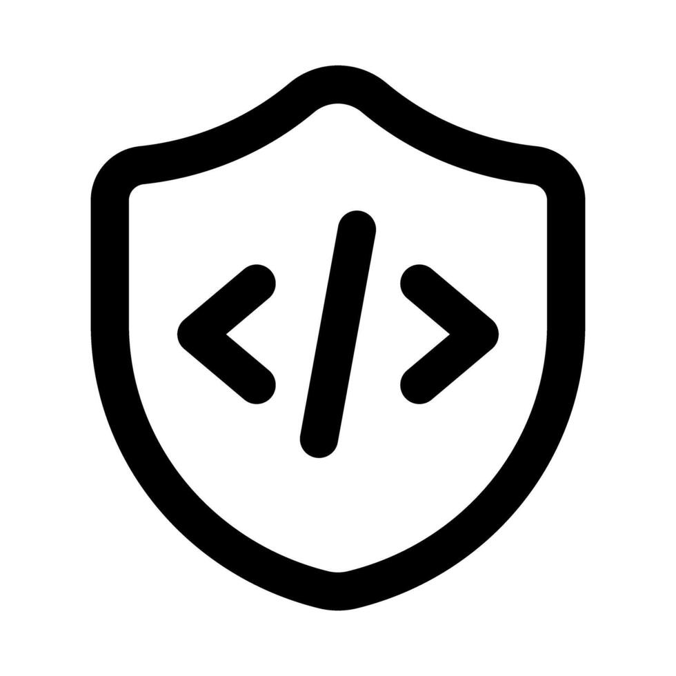 asegurado desarrollo profesional línea icono colocar. moderno ilustraciones representando seguro codificación, protegido software, y seguro solicitud desarrollo. vector