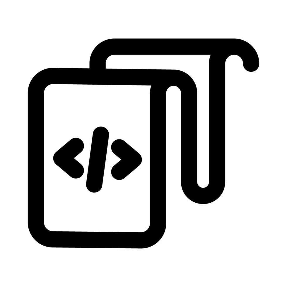 archivo codificación profesional línea icono. moderno ilustración representando programación, código archivos, software desarrollo, y digital flujo de trabajo. vector