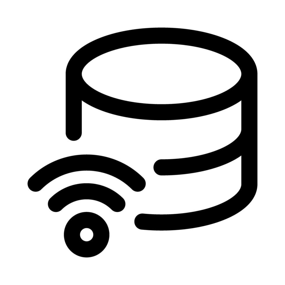 Server WiFi Professional Line Icon. Modern illustration representing wireless networking, cloud connection, and digital server communication. vector