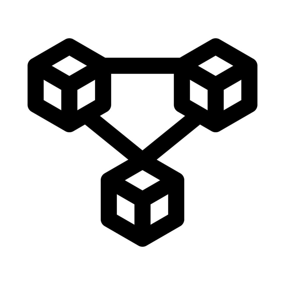 Blockchain Professional Line Icon. Modern minimal illustration representing digital ledger, decentralized technology, and secure data transactions. vector
