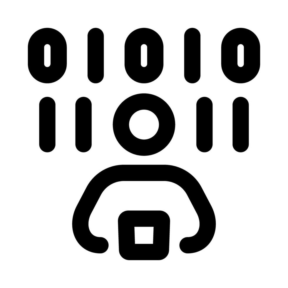 binario codificación profesional línea icono. moderno ilustración representando datos Procesando, programación lógica, y digital informática. vector
