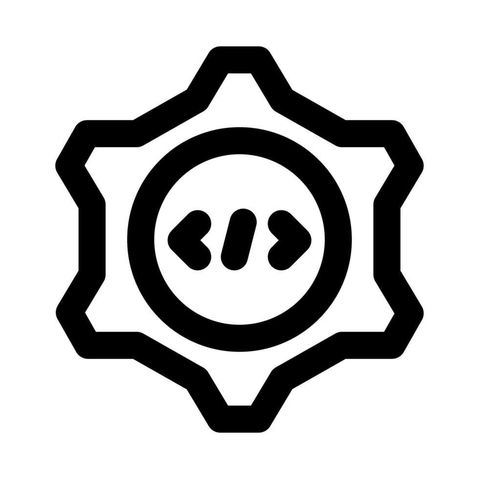 codificación ajuste profesional línea icono. moderno ilustración representando desarrollo configuración, software opciones, y técnico programación ajustes vector