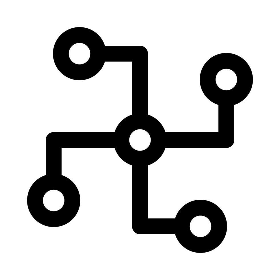 Network Hub Professional Line Icon. Modern illustration representing connectivity, data exchange, networking, and digital communication. vector