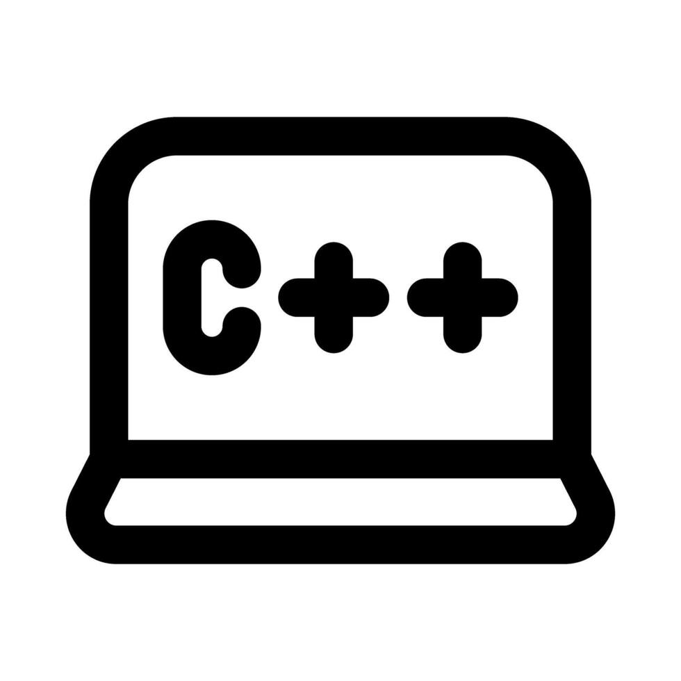 C programación profesional línea icono. moderno ilustración representando software desarrollo, codificación lógica, y técnico programación tareas. vector