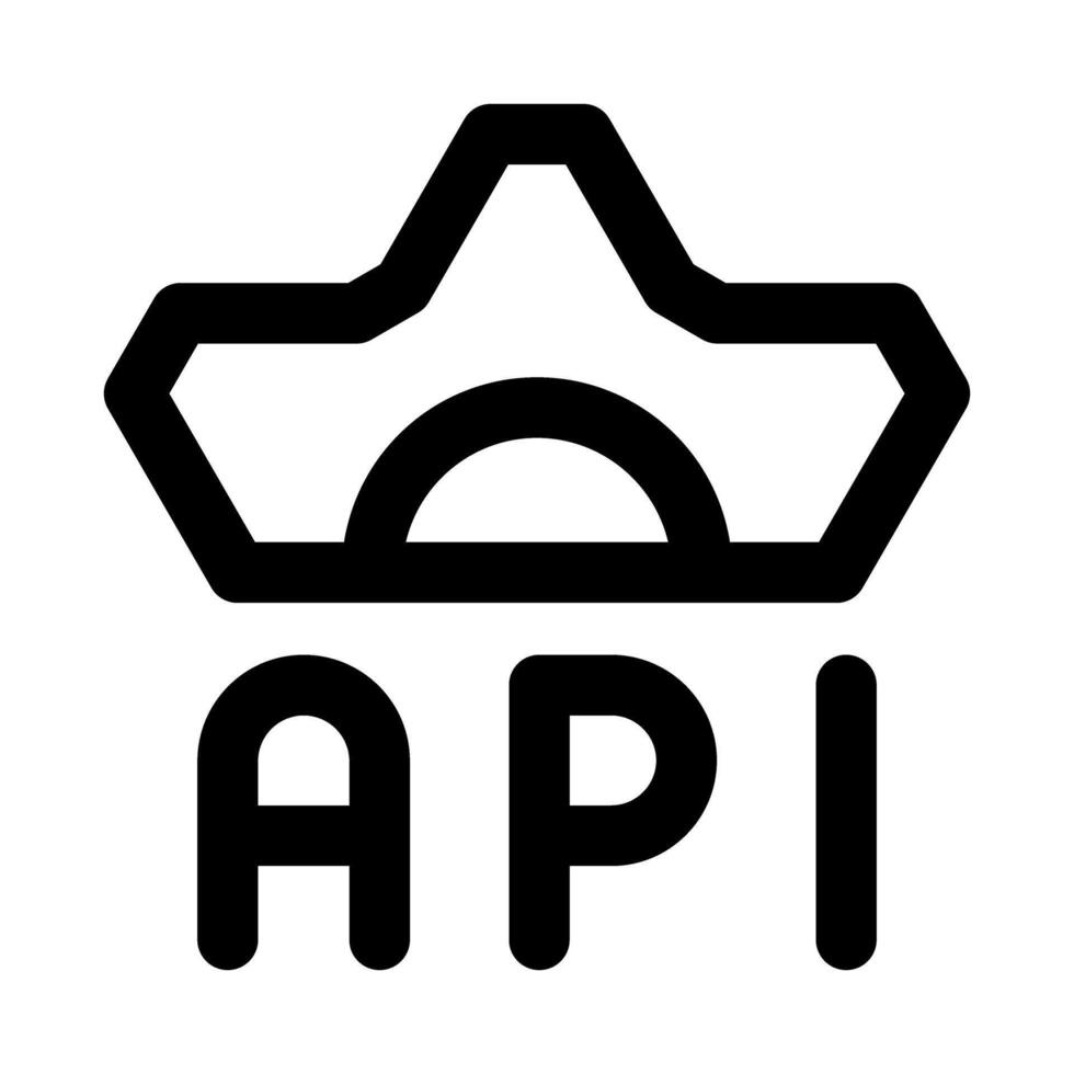 api ajuste profesional línea icono. moderno mínimo ilustración representando sistema configuración, backend integración, y técnico desarrollo control S. vector